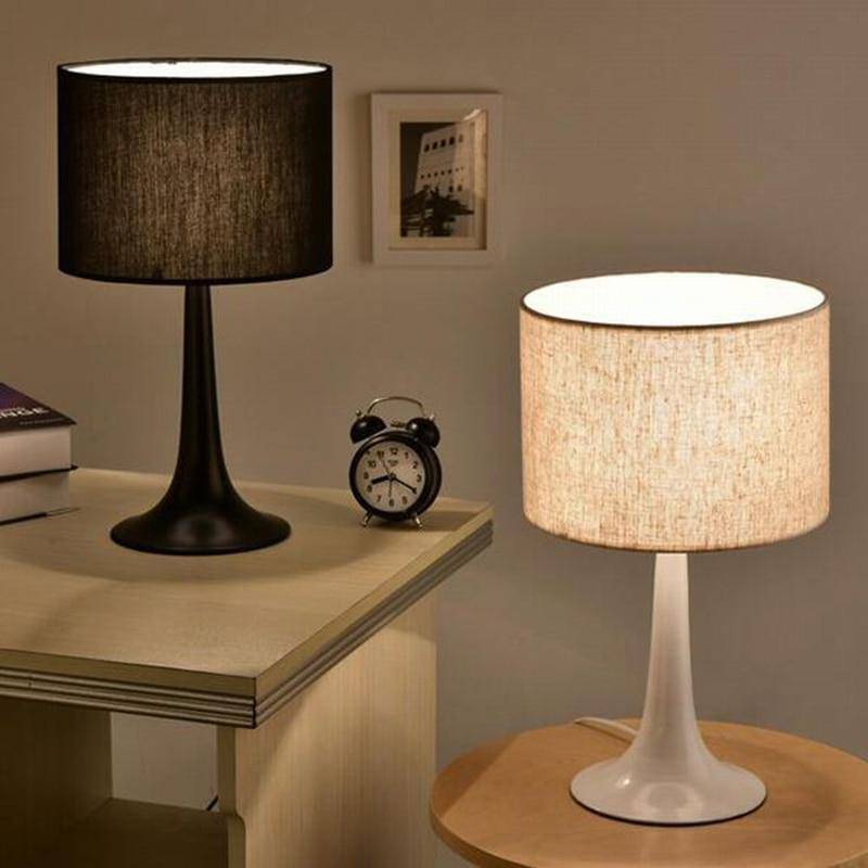 Lampe de chevet moderne LED avec abat-jour en tissu - vue 3 sur 5