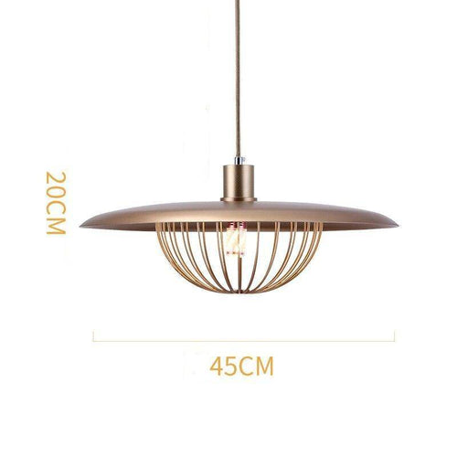 Suspension design LED en métal avec chapeau au style vintage