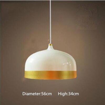 Suspension design LED avec abat-jour en métal arrondi au bords dorés Loft - vue 8 sur 14