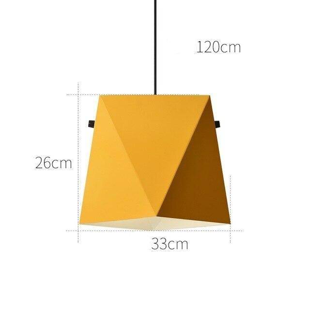Suspension design LED avec abat-jour en métal coloré au géométrique - vue 9 sur 12