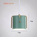 Suspension design à LED avec abat-jour cylindrique en métal coloré Nordic