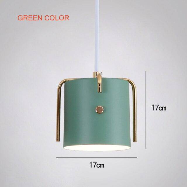 Suspension design à LED avec abat-jour cylindrique en métal coloré Nordic - vue 8 sur 8
