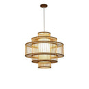 Suspension rustique LED en bois style Japan