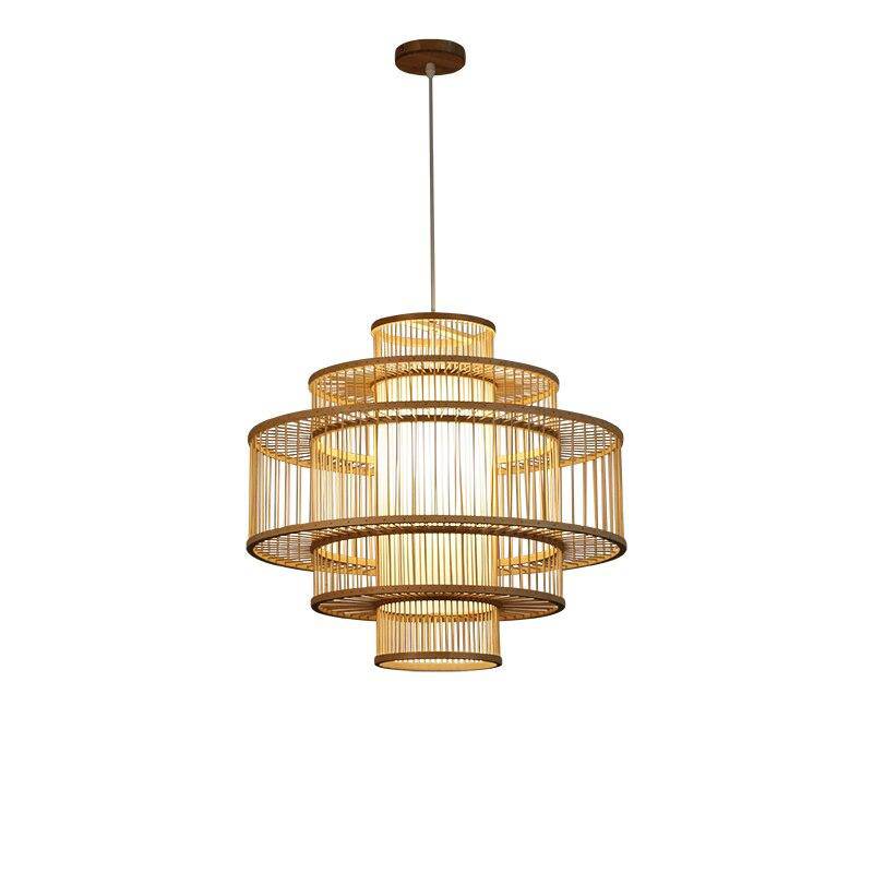 Suspension rustique LED en bois style Japan