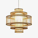 Suspension rustique LED en bois style Japan