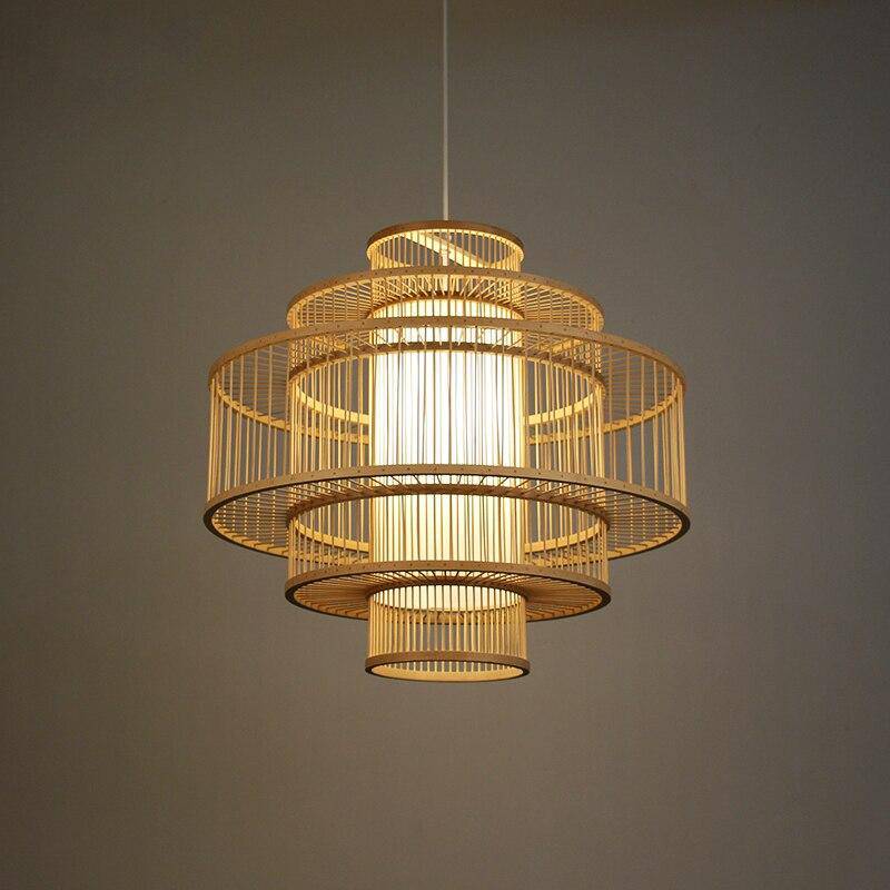 Suspension rustique LED en bois style Japan - vue 3 sur 3