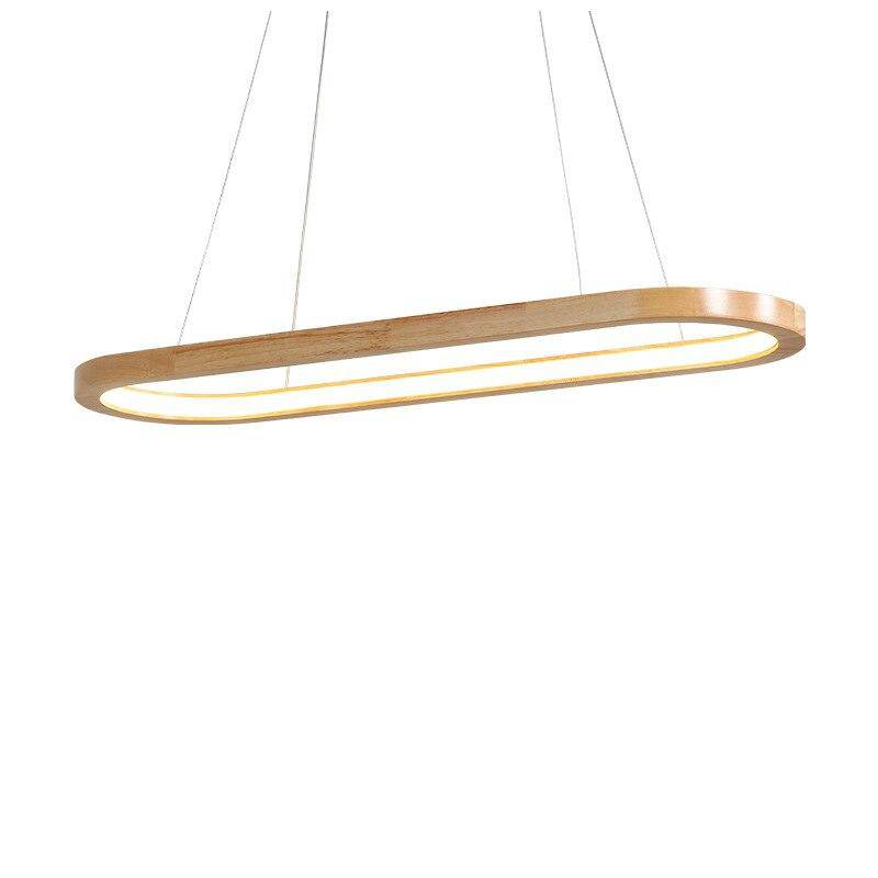 Lustre design LED avec anneaux en bois style Nordic - vue 4 sur 4