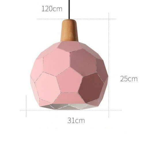 Suspension design à LED en métal coloré style scandinave