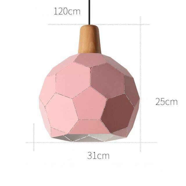 Suspension design à LED en métal coloré style scandinave - vue 8 sur 13