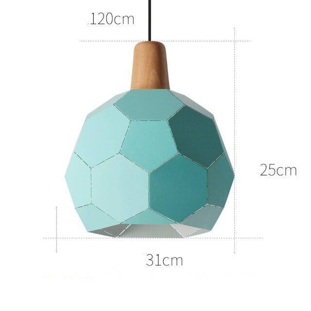 Suspension design à LED en métal coloré style scandinave - vue 9 sur 13