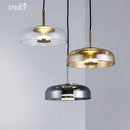 Suspension design à LED avec abat-jour en verre et finitions Luxury