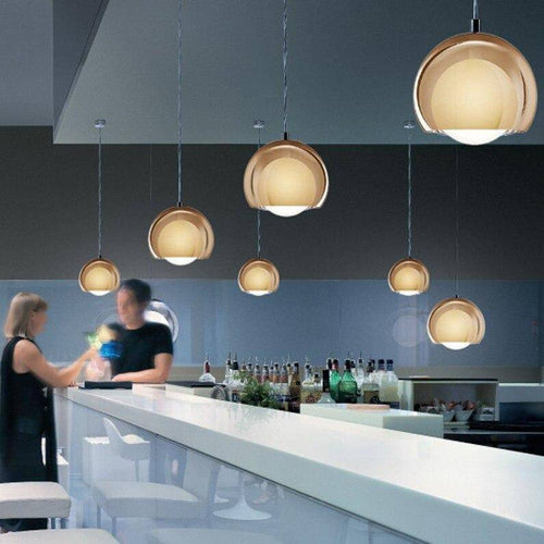 Suspension moderne à LED avec abat-jour métal Moon