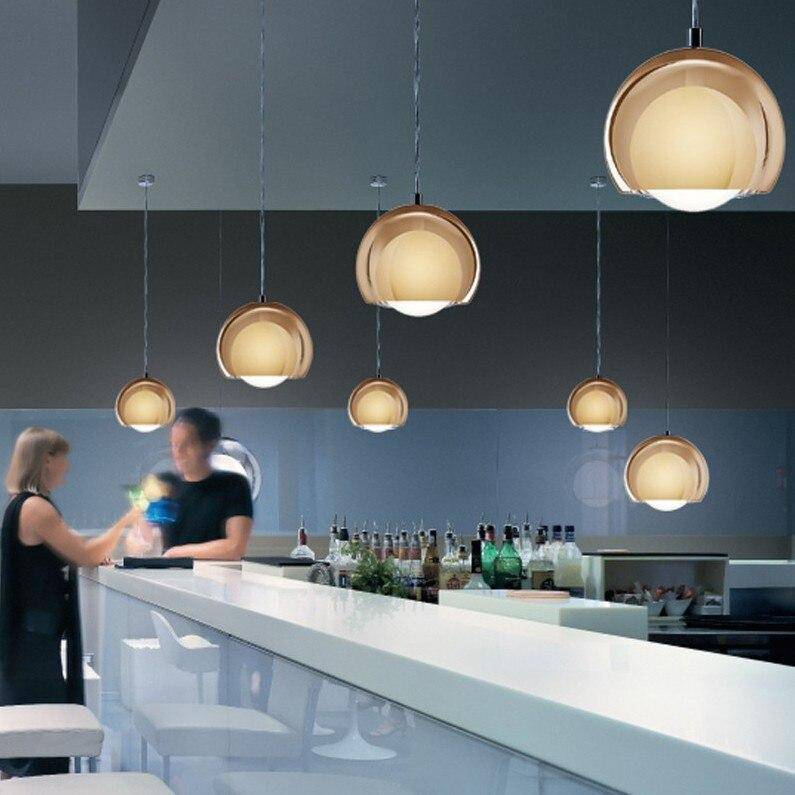 Suspension moderne à LED avec abat-jour métal Moon - vue 5 sur 5