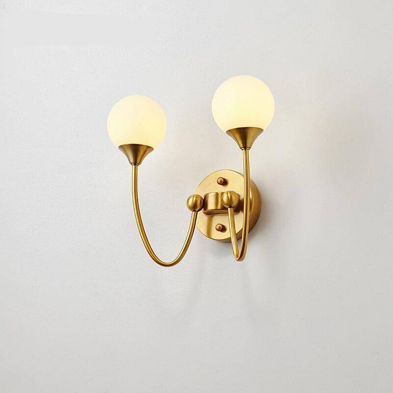 Applique murale design à LED en métal doré avec boule en verre Creative - vue 2 sur 4