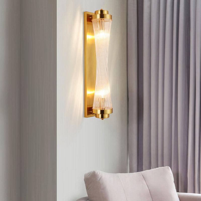 Applique murale LED doré avec lampe en verre - vue 3 sur 5