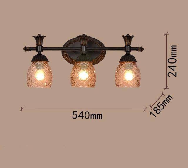 Applique murale rétro LED avec abat-jour en verre diamant - vue 6 sur 7