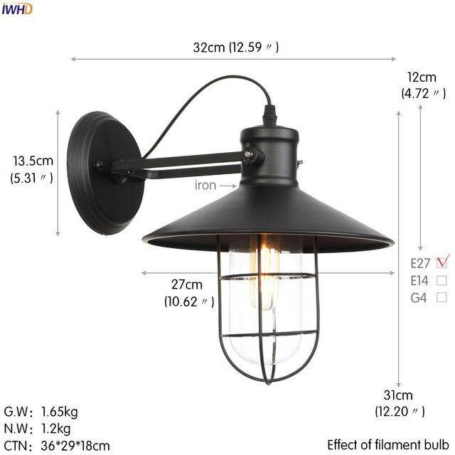 Applique murale rétro LED en métal avec ampoule en verre style industriel Edison - vue 5 sur 7