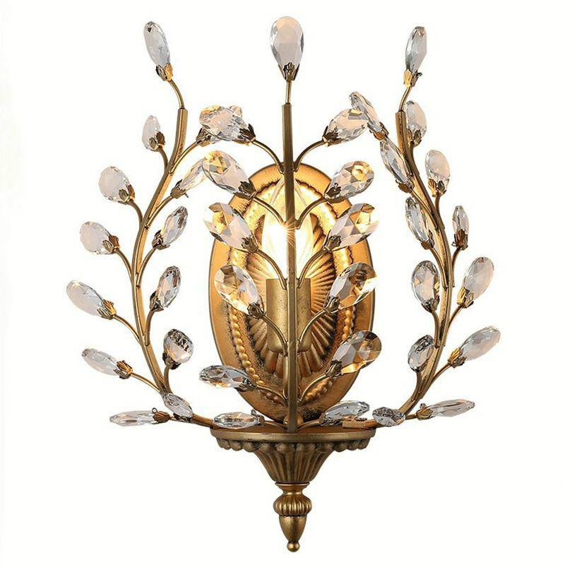 Applique murale rétro LED avec finitions en bronze Crystal - vue 5 sur 6