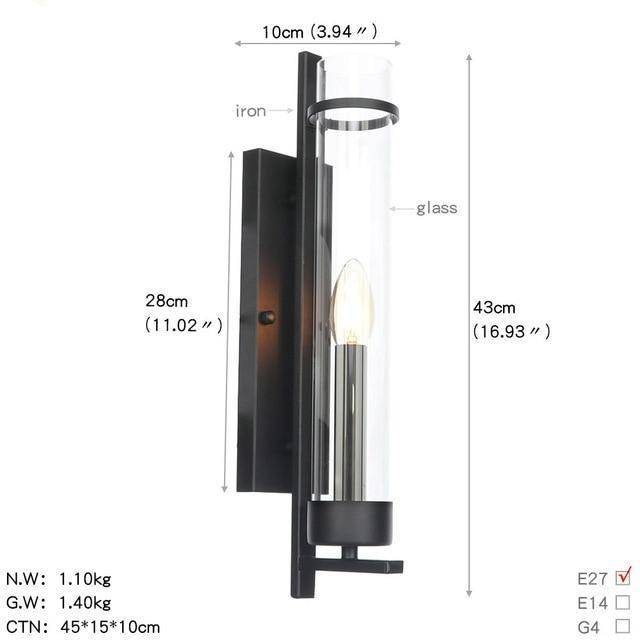 Applique murale rétro LED en métal avec ampoule en verre style industriel - vue 4 sur 6