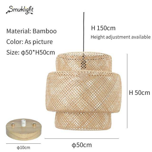 Suspension en bambou rotin de plusieurs formes Chinese - vue 6 sur 10