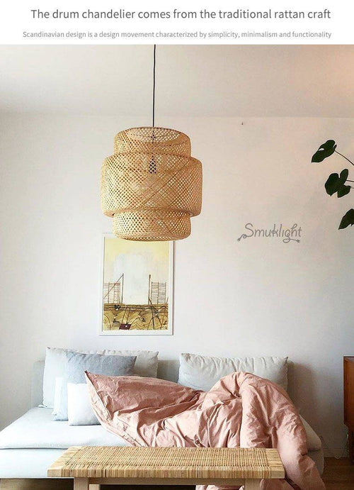 Suspension en bambou rotin de plusieurs formes Chinese