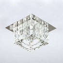 Plafonnier chromé en cristal cubique Brief
