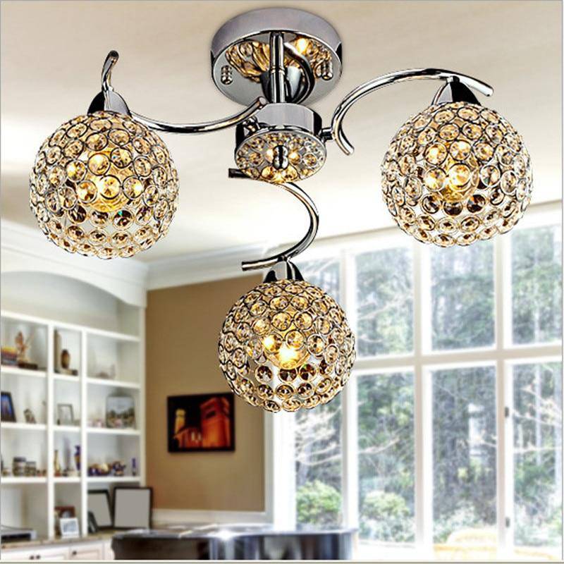 Plafonnier chromé en cristal Decor