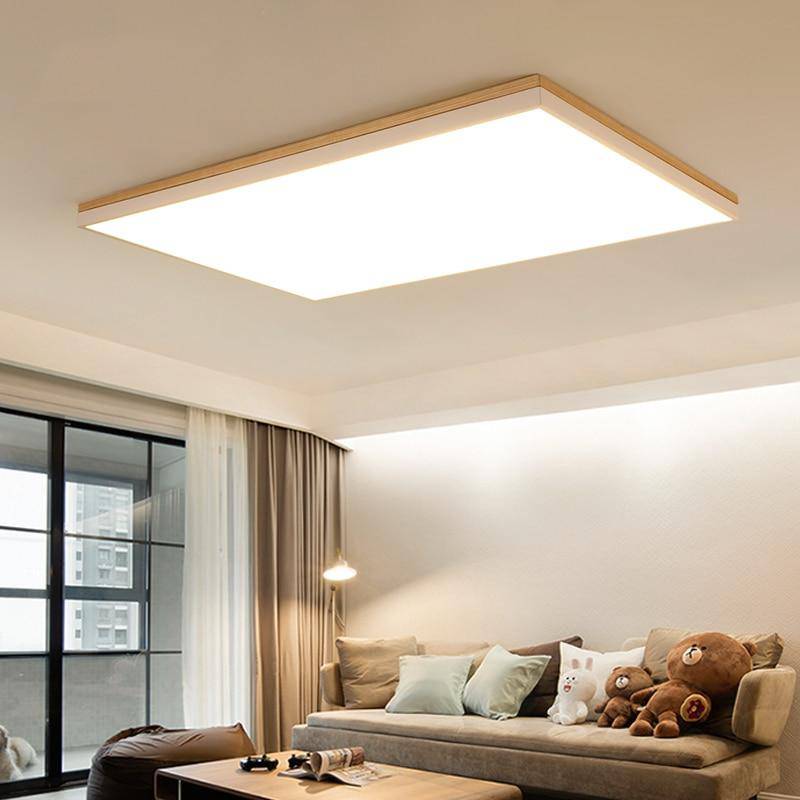 Plafonnier rectangle en bois et métal à LED Illumination - vue 5 sur 4