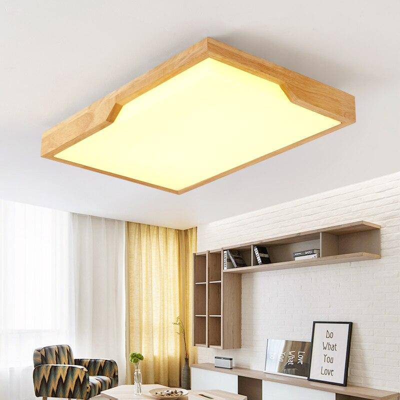 Plafonnier rectangle en bois à LED Tatami - vue 3 sur 5
