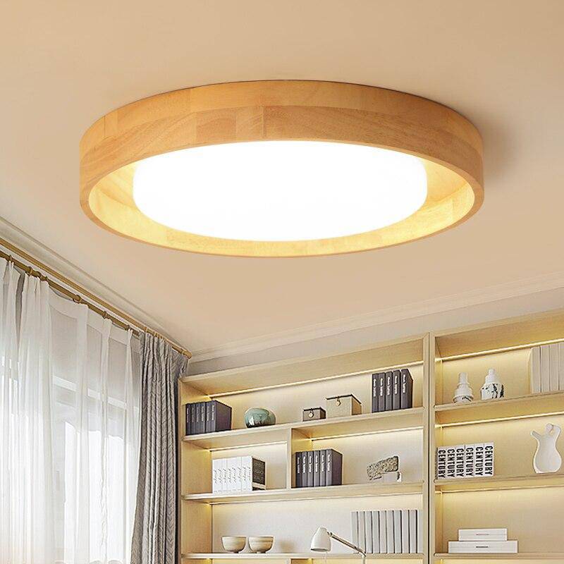 Plafonnier en bois à LED rond design Solid - vue 4 sur 4