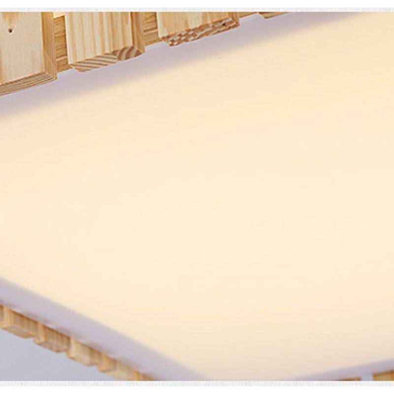Plafonnier en bois à LED carré aux bords arrondis Simple - vue 6 sur 5