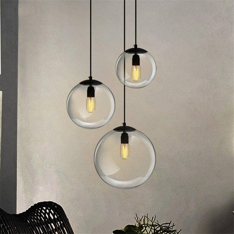 Suspension LED boule en verre Living