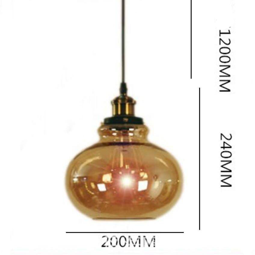 Suspension ovale en verre ambré European - vue 5 sur 5