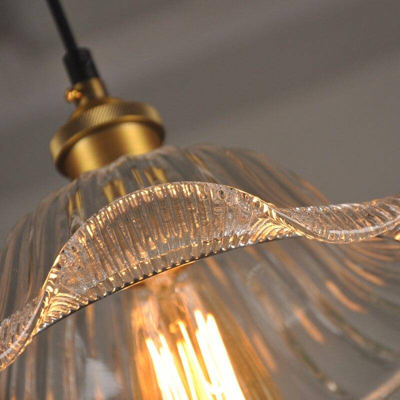 Suspension en verre et base doré Vintage - vue 6 sur 5