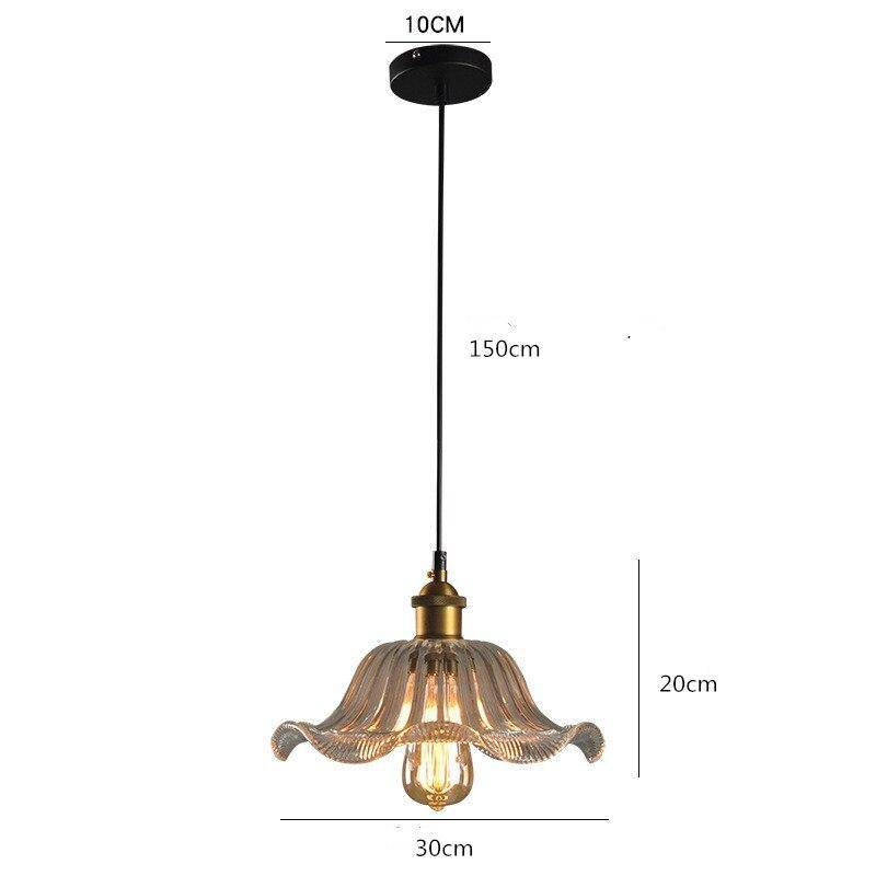 Suspension en verre et base doré Vintage - vue 5 sur 5