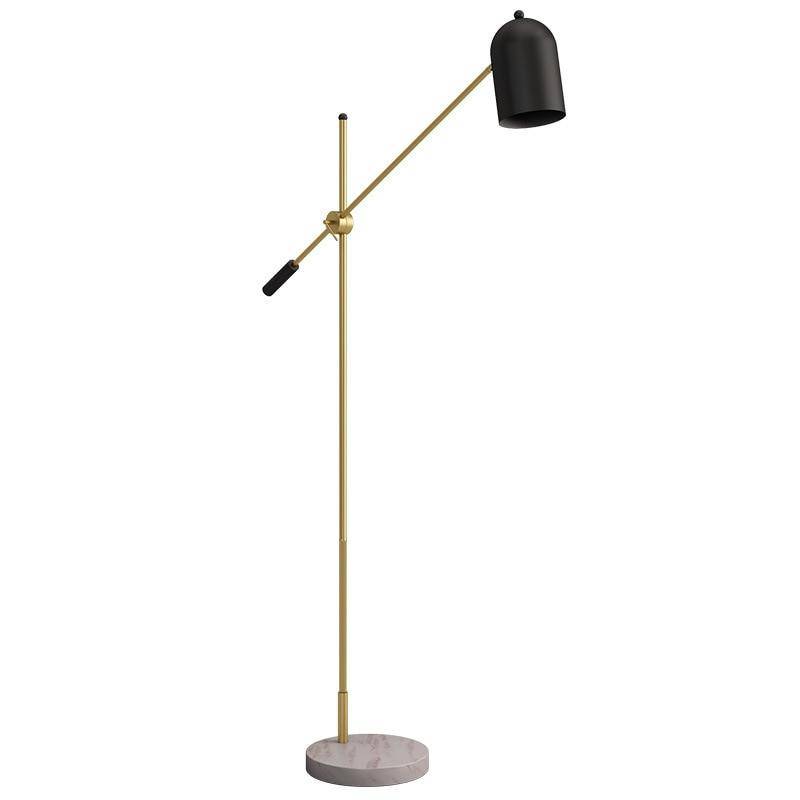 Lampadaire moderne LED ajustable doré et base marbrée - vue 4 sur 7