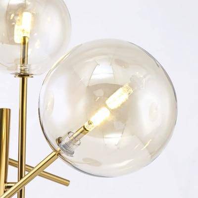 Lampadaire design LED doré avec branches et boules de verre Rotated - vue 3 sur 5
