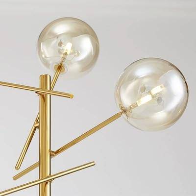 Lampadaire design LED doré avec branches et boules de verre Rotated - vue 6 sur 5