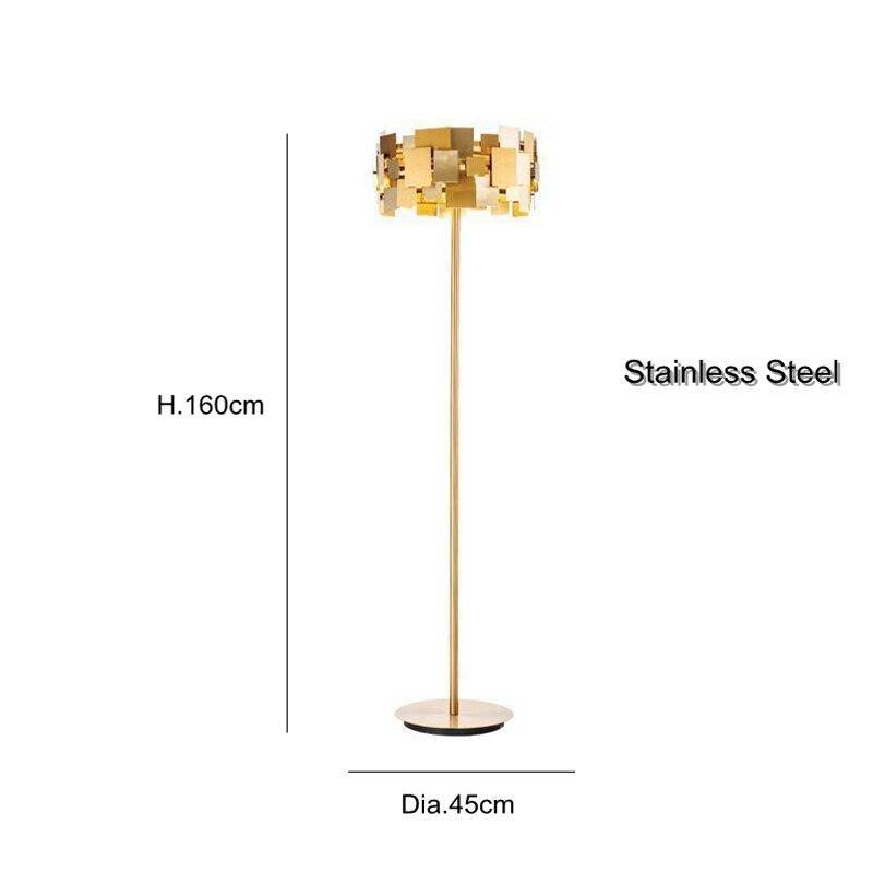 Lampadaire LED design luxe avec carrés dorés Decoration - vue 7 sur 6