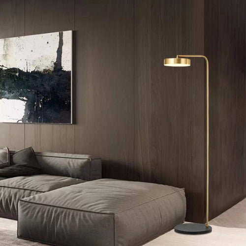 Lampadaire design doré arrondi Study