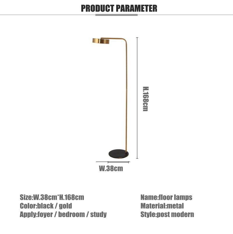Lampadaire design doré arrondi Study - vue 10 sur 12