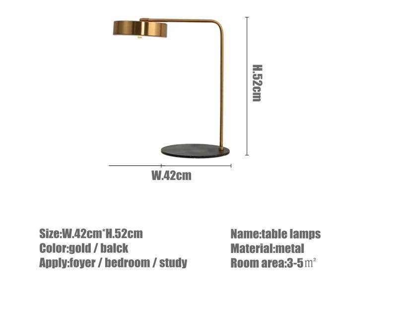 Lampe de chevet ou bureau doré arrondi Study - vue 5 sur 8