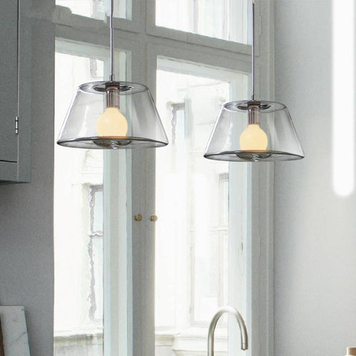 Suspension design en verre à LED triangle
