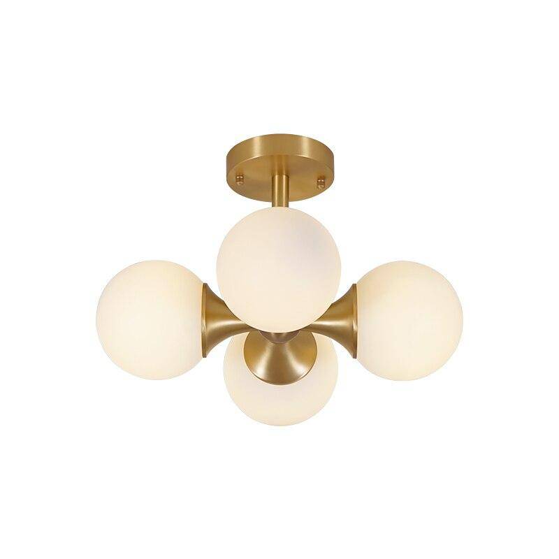 Plafonnier LED design doré avec boules en verre - vue 7 sur 6