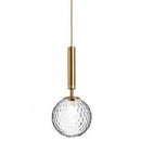 Suspension design boule en verre à LED et support cylindrique