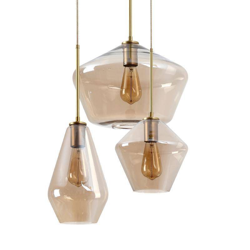 Suspension en verre fumé marron de plusieurs formes Cognac - vue 5 sur 14