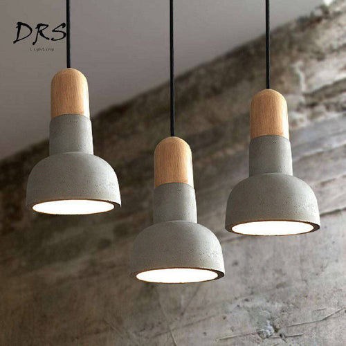Suspension design style ciment et base colorée Nordic