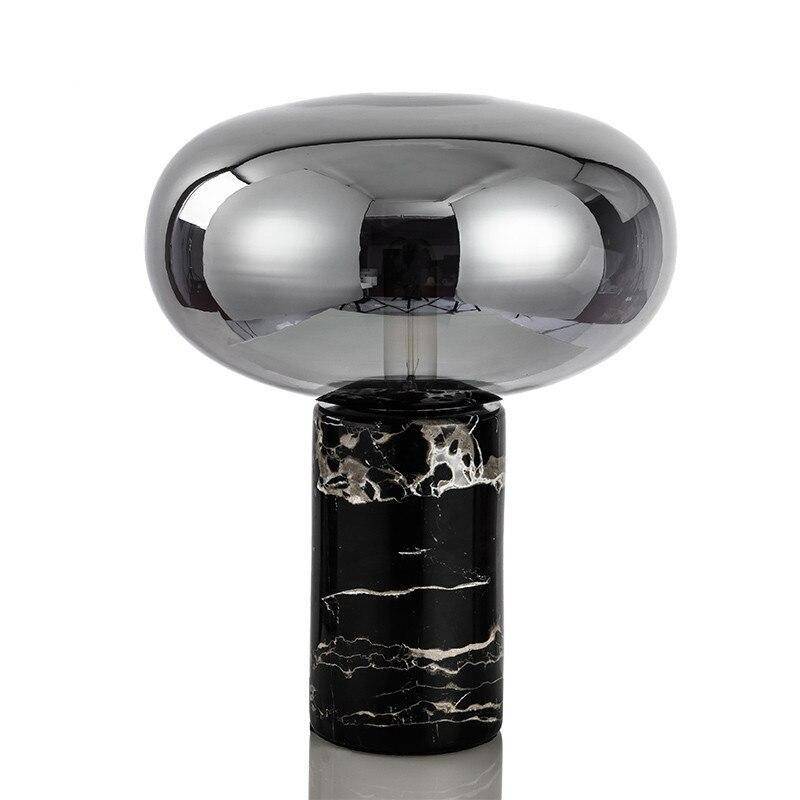 Lampe à poser LED en marbre et verre coloré Domino - vue 3 sur 3