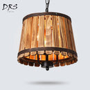 Suspension tonneau en bois antique Bucket