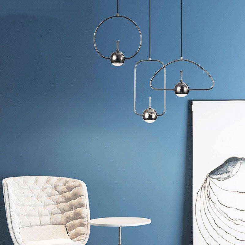 Suspension design à LED formes chromés Industrial - vue 4 sur 13